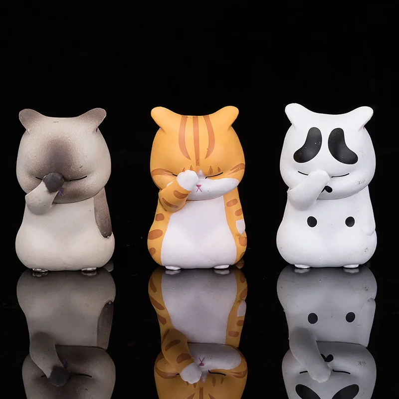 3 типа робкая кошка крышка уход за кожей лица hand made Мультфильм Аниме кошки кукла