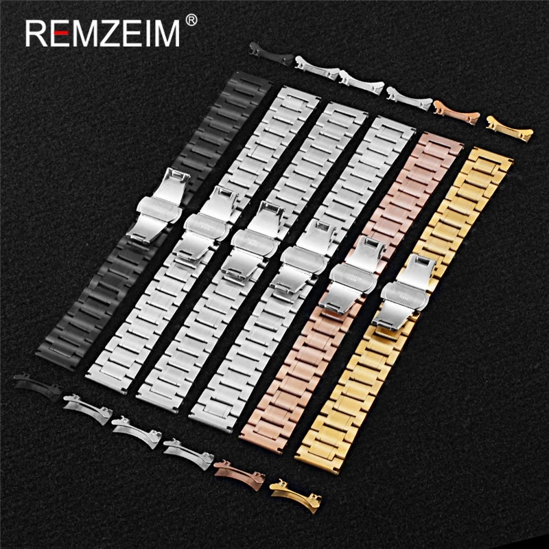 Твердые 316L нержавеющая сталь Ремешки для наручных часов серебро золото черный 16