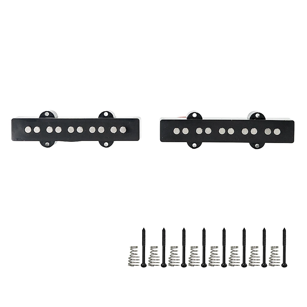 

Durable 2Pcs J Bass Guitar Humbucker Pickups Neck Bridge with Mount Screws Luthier Supply, Black