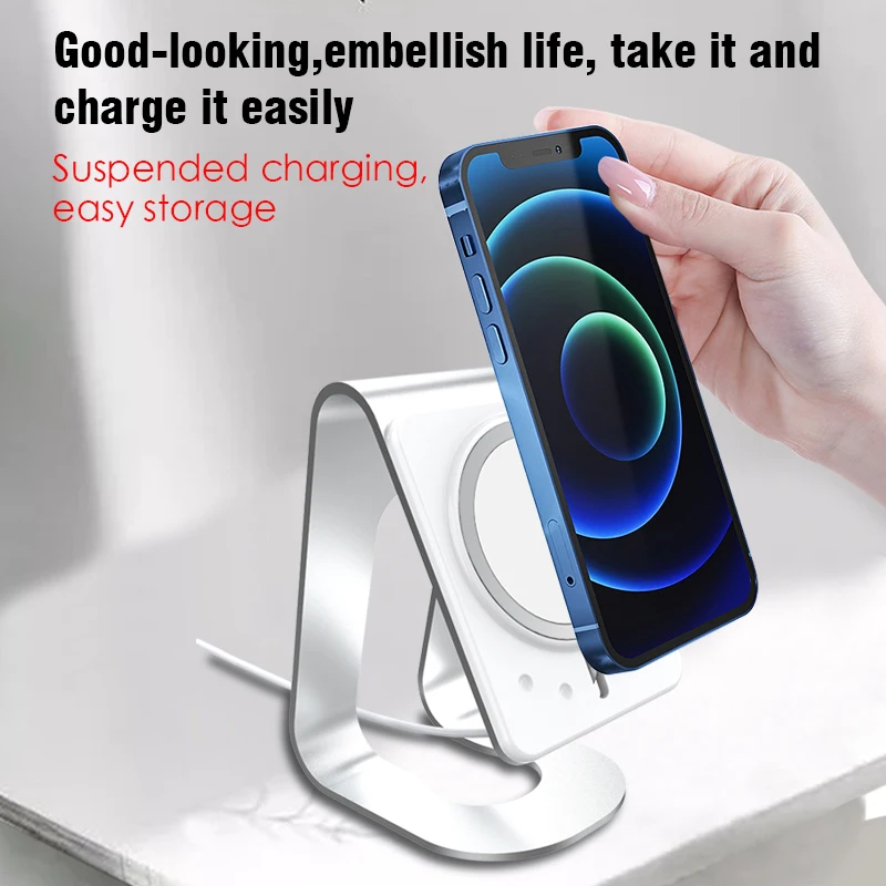 

Wireless Charging Bracket For Iphone12 Phone Holder Aluminum Alloy Wireless Charging Bracket And Desktop Wireless Charging Stand