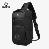 ozuko multi pocket men chest bag waterproof shoulder bag for teenager quality male messenger bag mens usb travel crossbody bags
