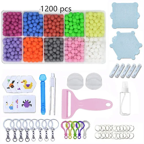 10 grid aqua beads DIY предохранитель бусины волшебная вода креативный набор шариков ручка пинцет Pegboard набор аксессуаров подарок для девочек детские игрушки для детей 8 10 лет - Цвет: 10 grid aqua beads