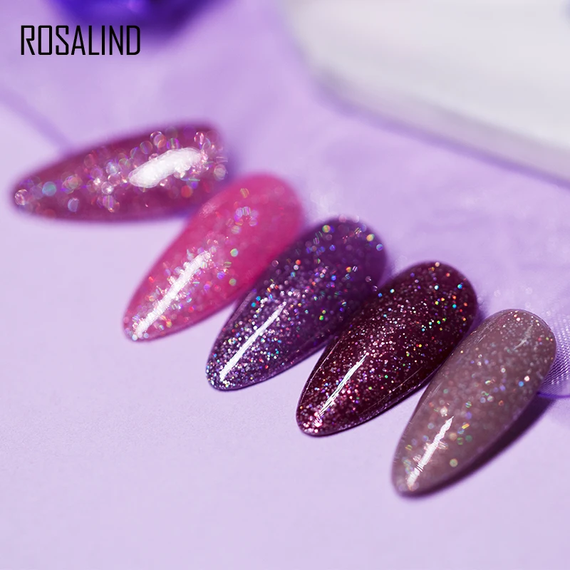 Блестящий неоновый Гель лак для ногтей ROSALIND 7 мл полуперманентный УФ лампы все