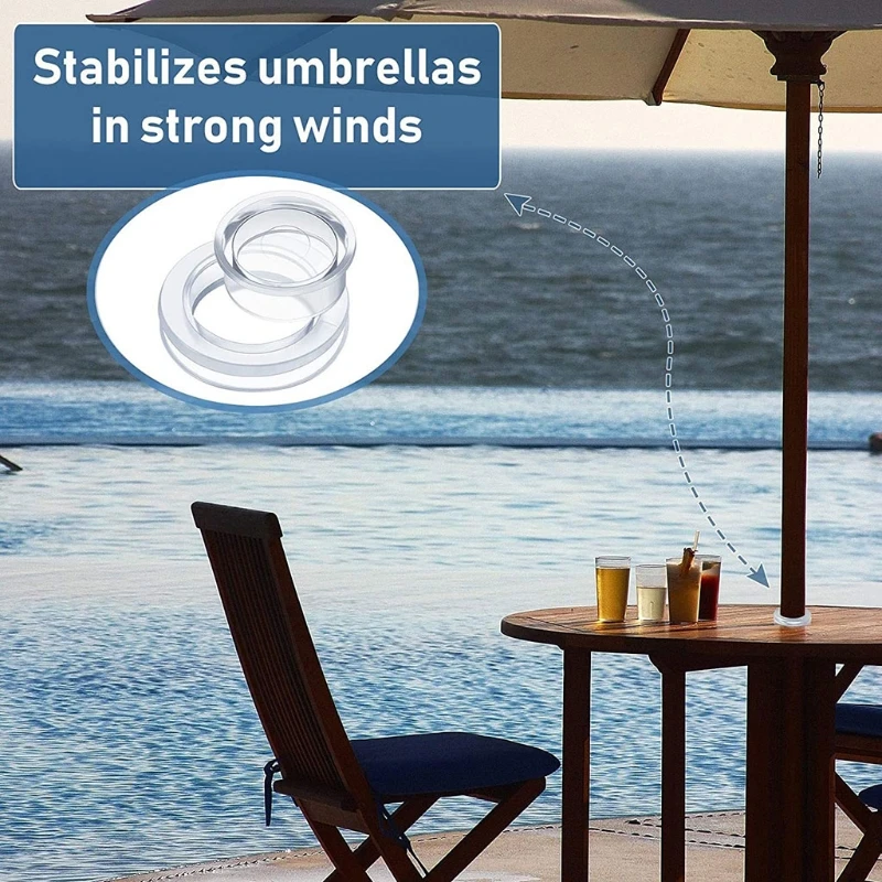 Patio Parasol Umbrella Hole Ring Plug Set Table Cover Insert for Cafe Bar Terraces 2-Inch (Transparent) | Строительство и ремонт