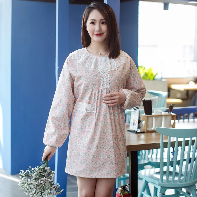 

Двухслойный плотный фартук пакет Кухня Водонепроницаемый Фартук корейской моды Смок талии кухонный фартук; Большие размеры с длинным рука...