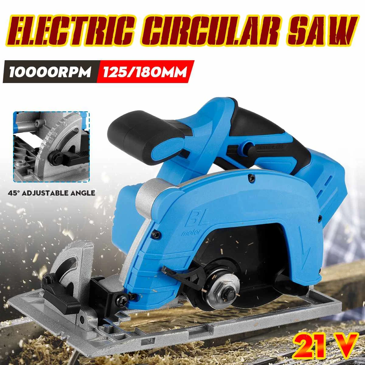 

1200W 7Inch Electric Circular Saw Handle Power Tools Dust Passage 10000RPM Multifunction Cutting Machine For Makita 21V Battery