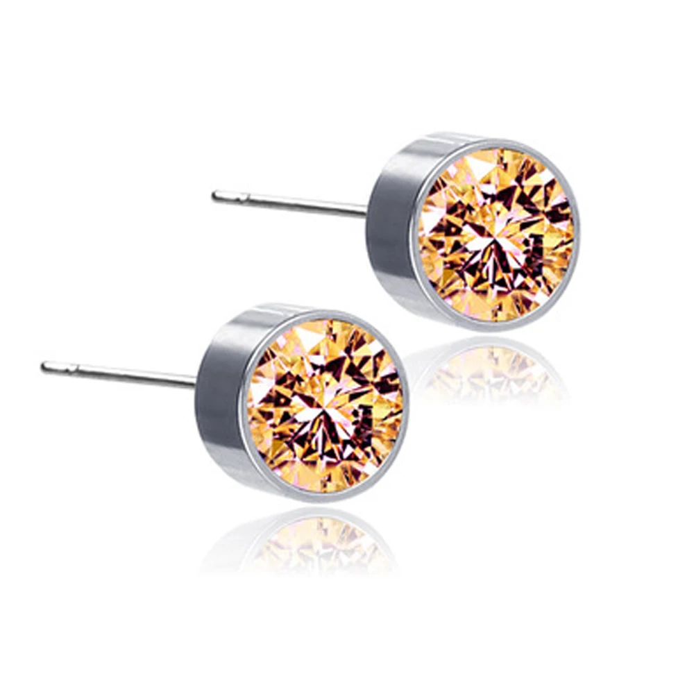 

New red blue pink acrylic rhinestone crystal dazzling ear pin Korean clip on beautiful earrings ladies 2020 stud earrings