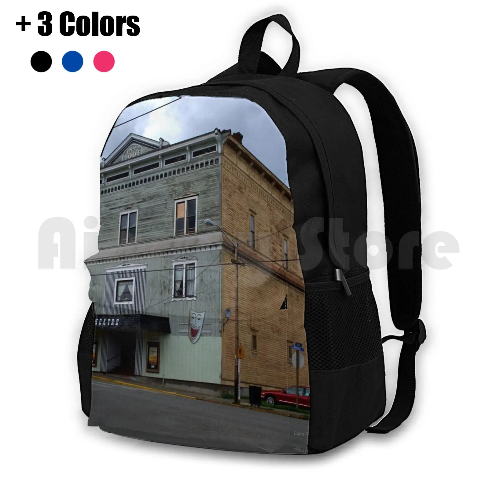 

" Uptown Theater " Outdoor Hiking Backpack Riding Climbing Sports Bag Historic Buildings Movies Theaters Theatres Port Townsen