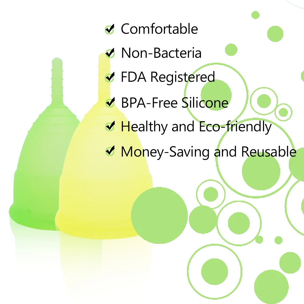 1 шт. многоразовые 100% силиконовые менструальные чашки для женской гигиены