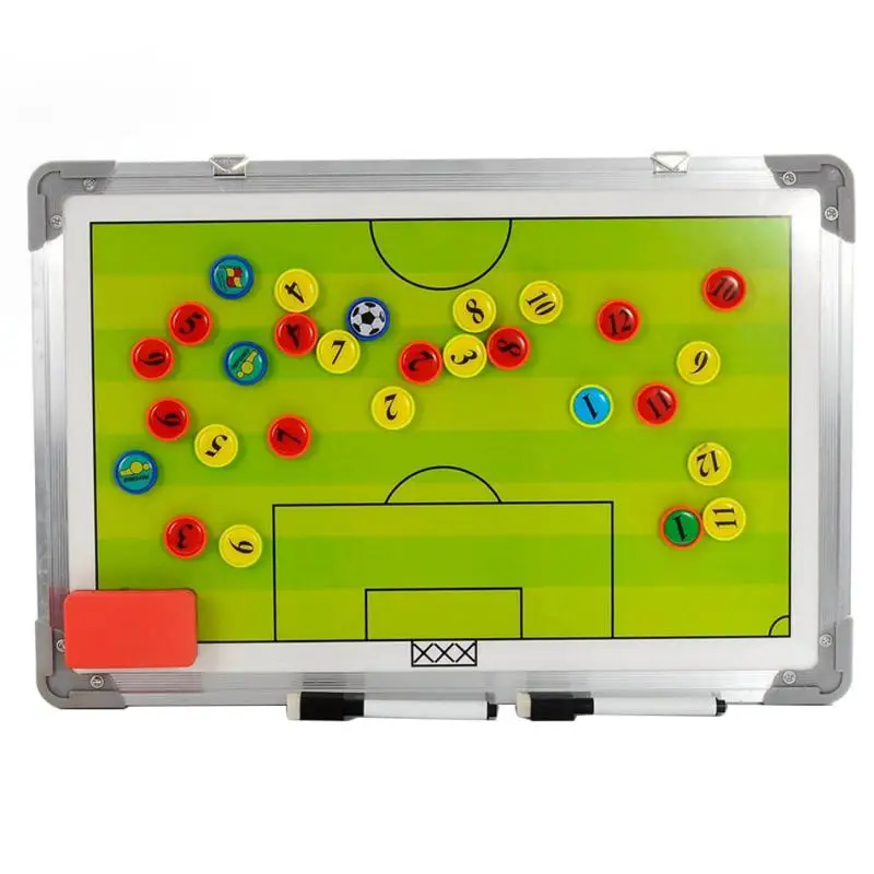 

Aluminum Alloy Portable Trainning Assisitant Equipments Football Soccer Tactical Board 2.5 Fold Leather Useful Teaching Board