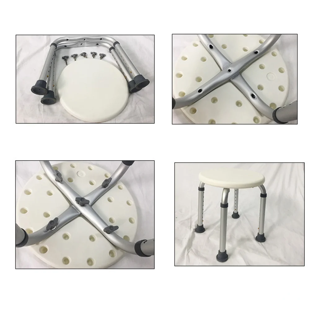 

Adjustable Bath Tub Shower Chair 8 Height Bench Stool Seat with Non-Slip Rubber Sole for Bathroom