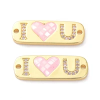 5pcs long lasting plated rectangle with word love connector charm for bracelet necklace diy handmade jewelry making