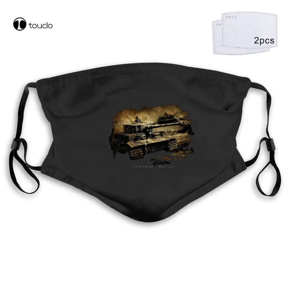

2020 Cotton Man Tiger Tank German Army Panzer WW2 Wehrmacht Fashion Classic Face Mask Filter Pocket Cloth Reusable Washable