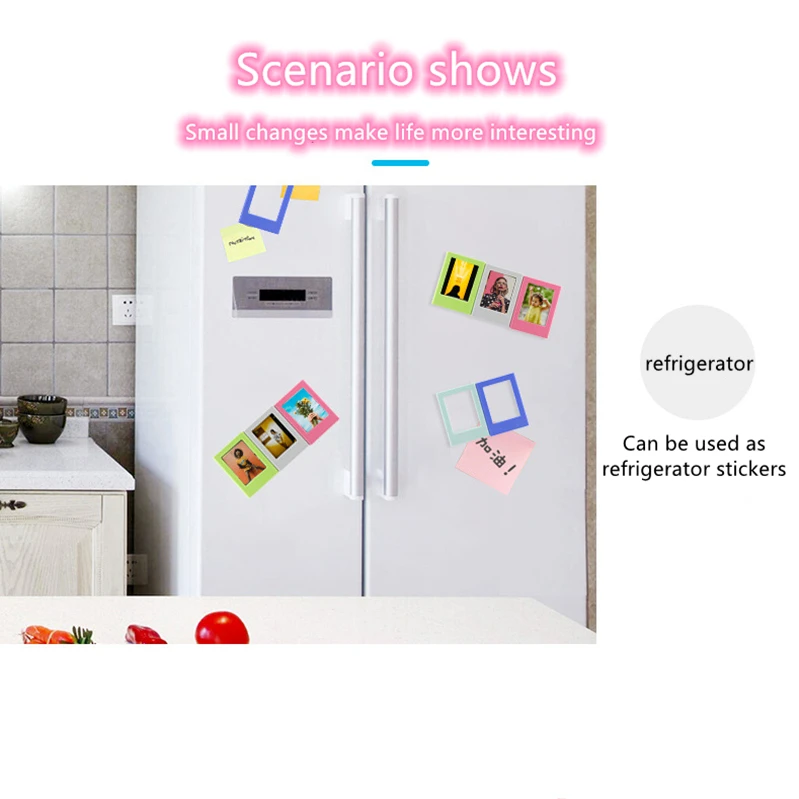 Мини красочные DIY магнитная фоторамка магнит на холодильник для хранения 3