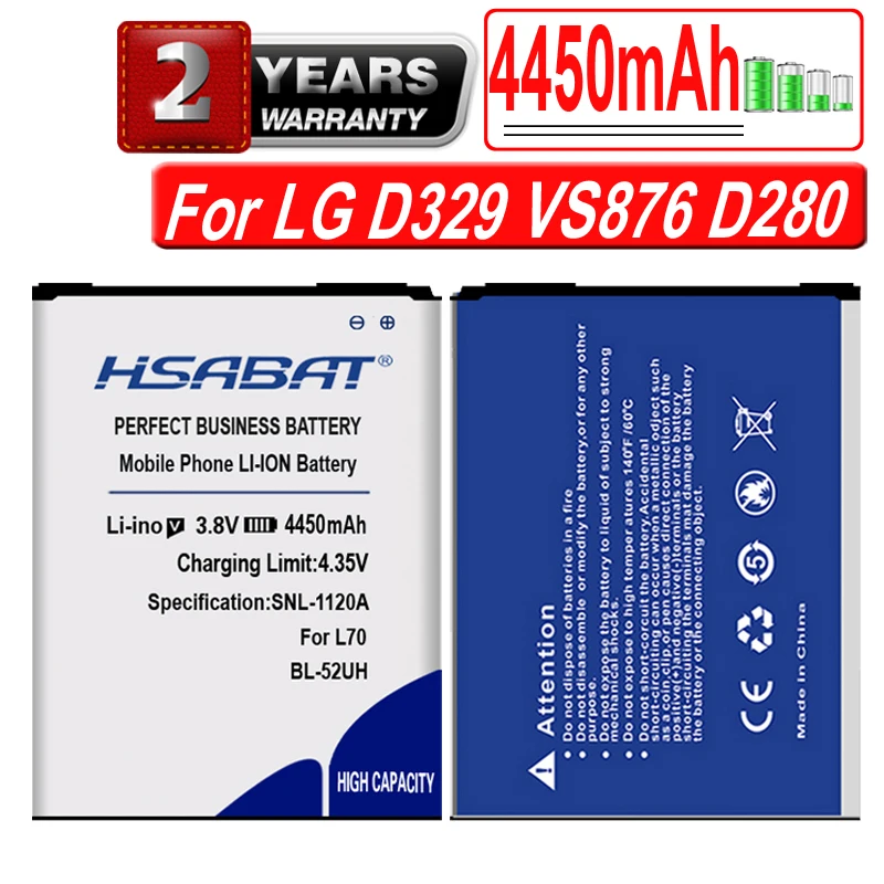 Аккумулятор HSABAT для LG Spirit H422 L70 L65 D285 D320 D325 D329 VS876 D280 D320N D280N с двумя слотами sim карт H443