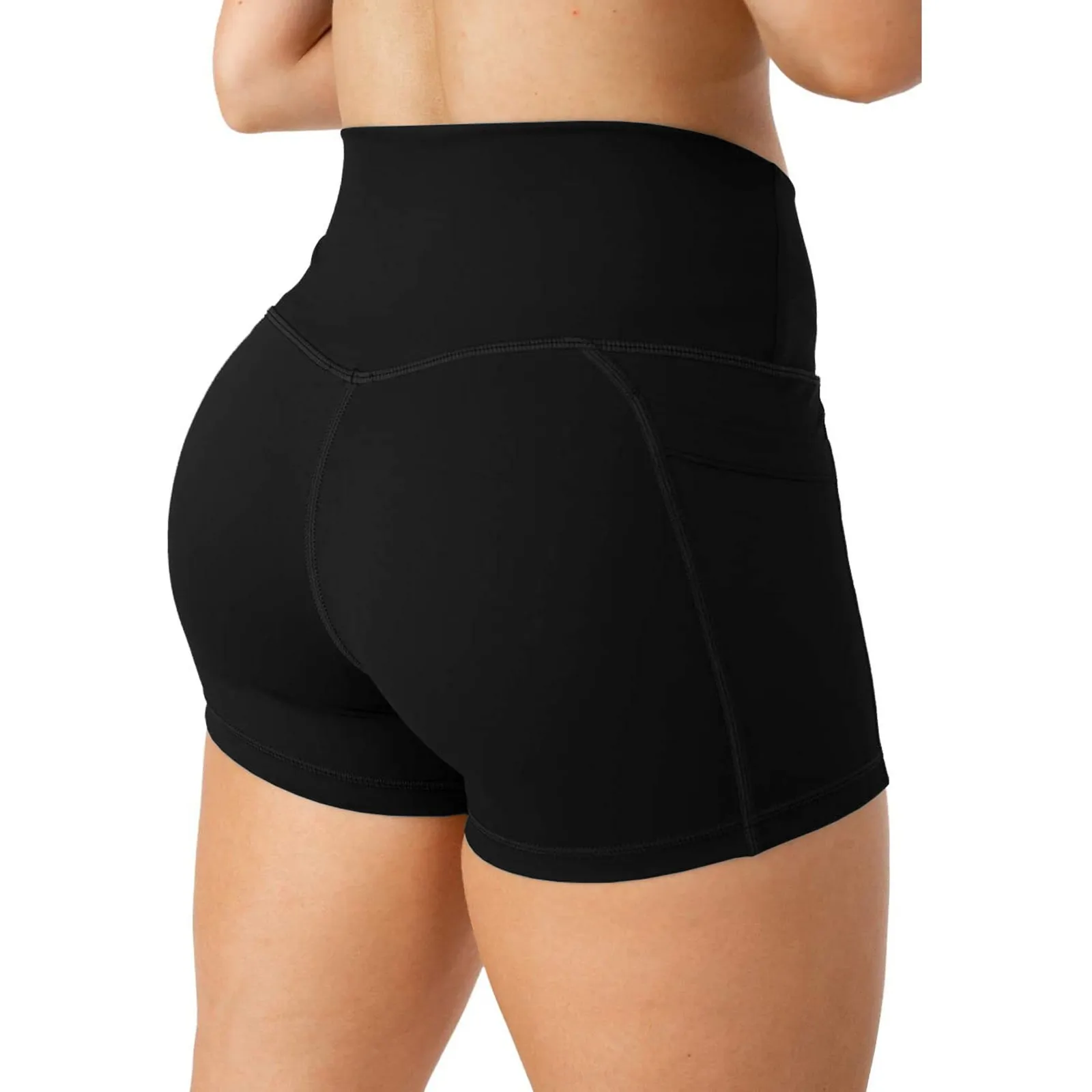 

Leggings Pocket Short Women Sport High Waist Elasticated Shorts Seamless Fitness Push Up Training Gym Tights Mujer Fitness