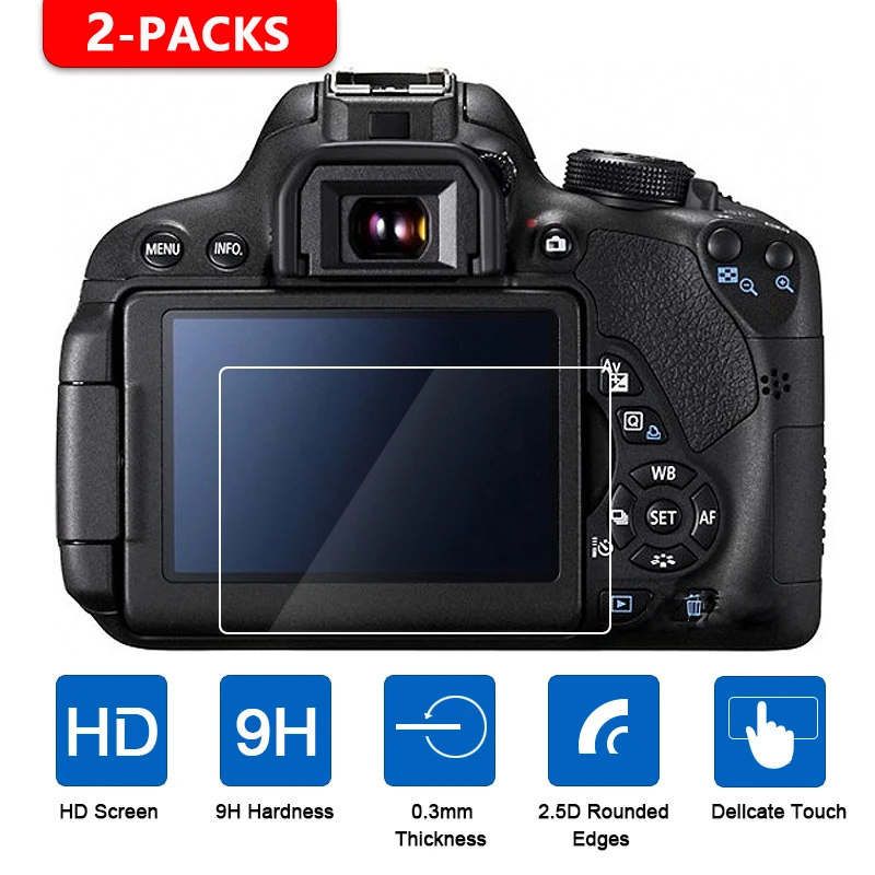 Защитная пленка 9H для Canon EOS R R5 R6 Ra RP M M2 100D 200D 250D 600D 650D 700D 2000D 9000D 1Dx 1Dc закаленное