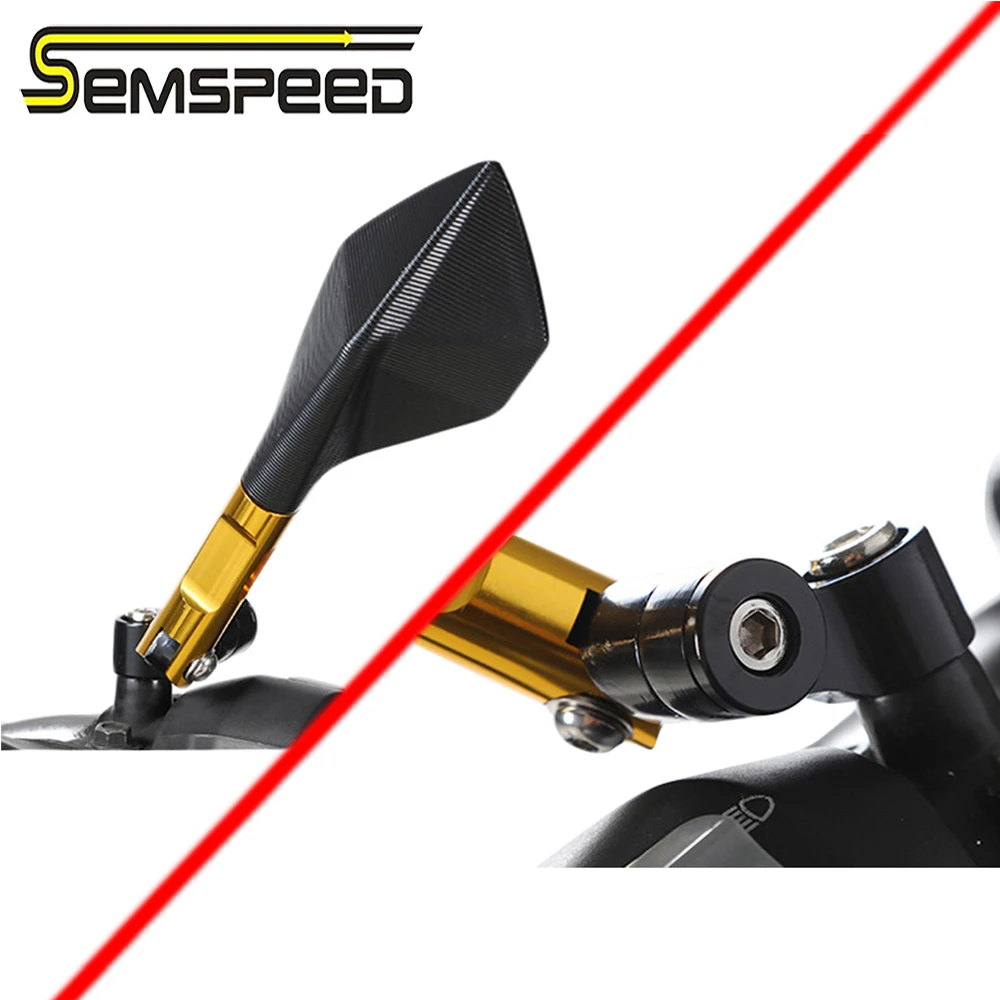 Универсальное зеркало заднего вида из голубого стекла мотоцикла с ЧПУ боковые