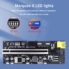 10 светодиодный т. TISHRIC 6 LED PCI-E Riser 009S PLUS VER009 USB3.0 Экспресс 1x 16x расширитель pcie адаптер карта SATA Райзер для видеокарты