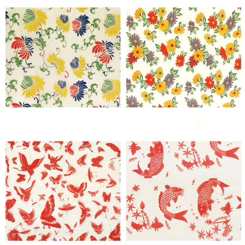 20 шт. переводная бумага керамическая подглазурная цветная Цветочная сине белая