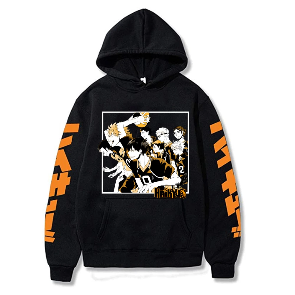 Толстовка Haikyuu Мужская Унисекс с японским аниме худи для волейбола уличная