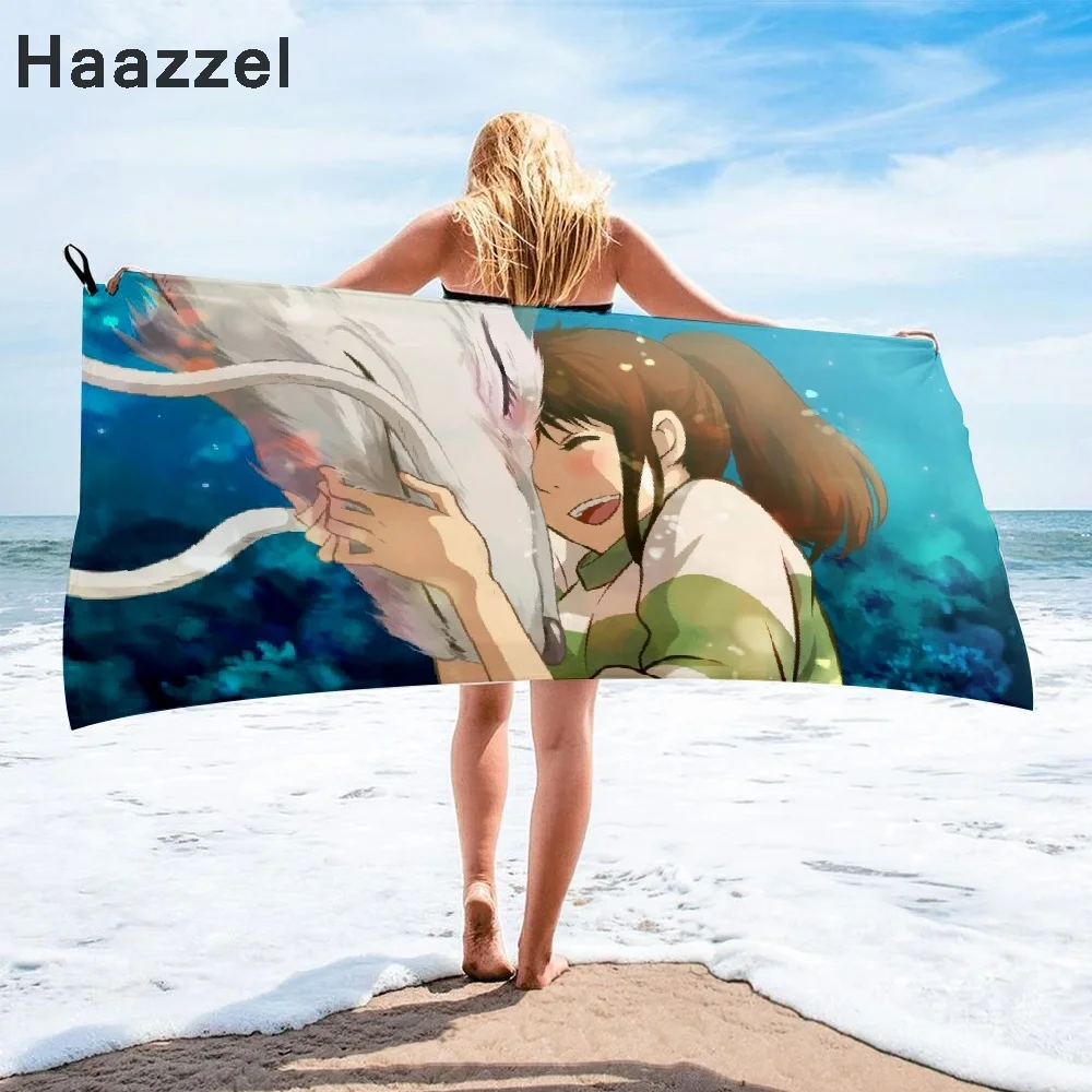 Банное полотенце из микрофибры с рисунком аниме пляжное женская шелковая