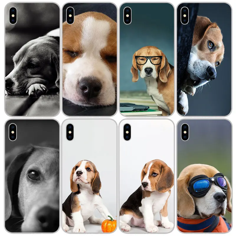 Футболка с принтом милый Бигль Силиконовые Мягкие ТПУ чехлы для iPhone 11 Pro XS Max X XR 8 7