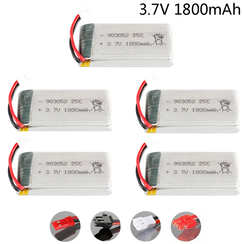 5 шт./партия 1800 мАч 3,7 в литий-полимерный аккумулятор для KY601S SYMA X5 X5S X5C X5SC X5SH X5SW M18 H5P HQ898 H11D H11C T64 T04 T05 F28 F29 T56 T57