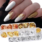 Блестки Фольга для ногтей, блестки неправильной формы, алюминиевые, золотистые, красные, летний дизайн, блестящие хлопья для ногтей, аксессуары для маникюра