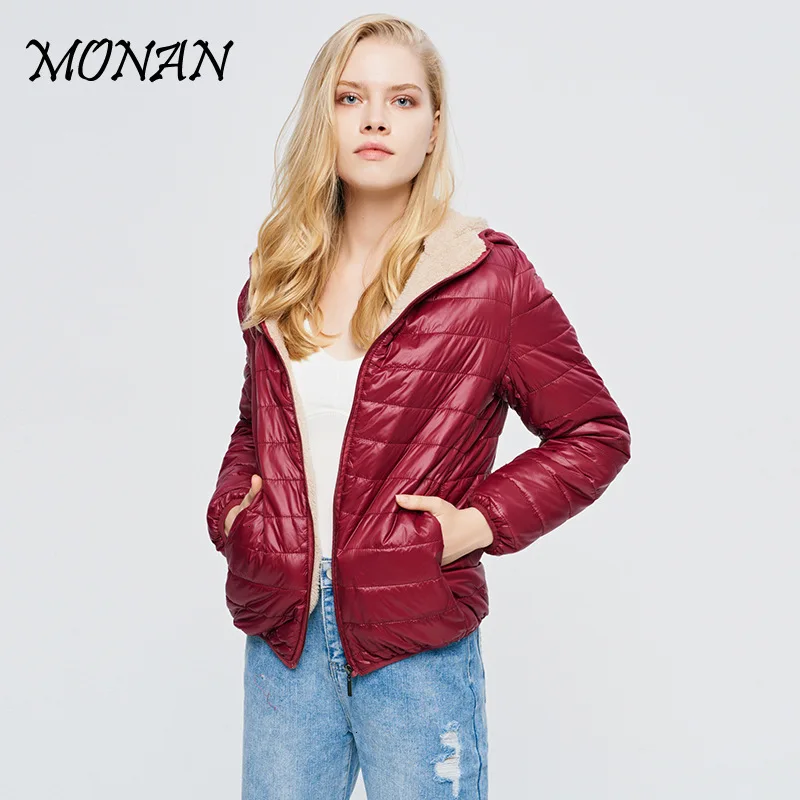 Cotton-wadded Jacket Women Thickening Padded Female Parkas Fashion Hooded Solid Loose Outerwear For Office Lady S-XXL | Женская одежда