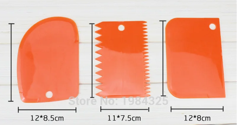 Пластиковые шпатели для глазировки теста 3 шт.|fondant scraper|scraper cakepastry tools |