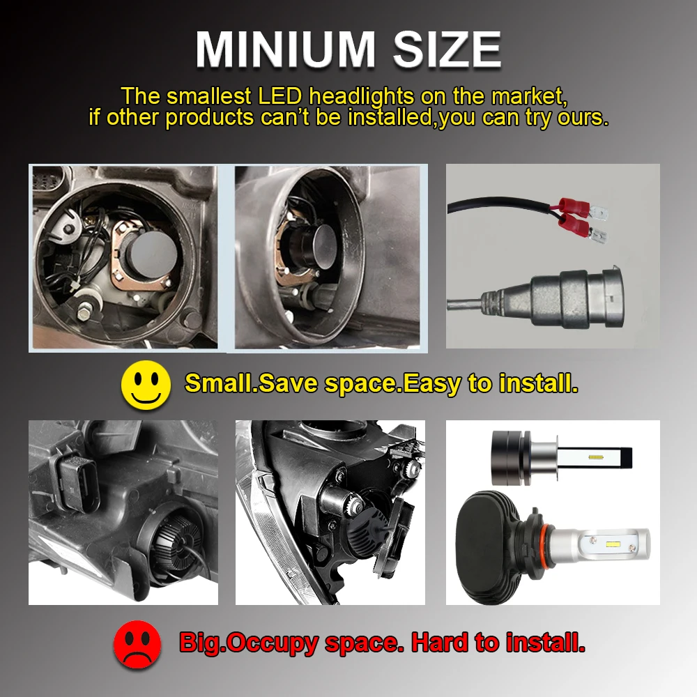 Фото Автомобильные противотуманные фары DARKEYE H1 LED H7 HB4 H3 9005 Led H4 H27 HB3 9006 H8 HB2 H9 H11 880 6000K 12 В CSP №4