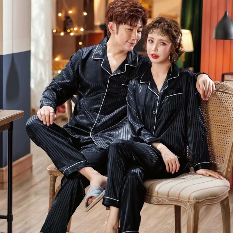 Пижама для пары мужчин и женщин из вискозного волокна пикантный тонкий Шелковый