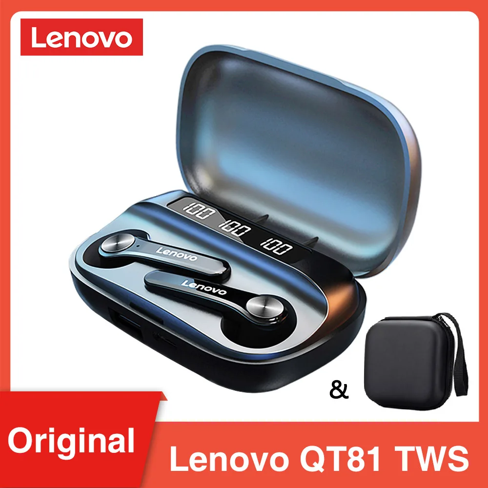 

Lenovo QT81 TWS Bluetooth Earphone BT5.0 Low Latency Gaming Wireless Headphone Bass Stereo True Bluetooth Wireless Earbuds