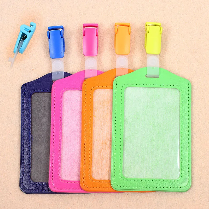 Цвет простой стиль вертикальный держатель для значка пластиковый зажим работы