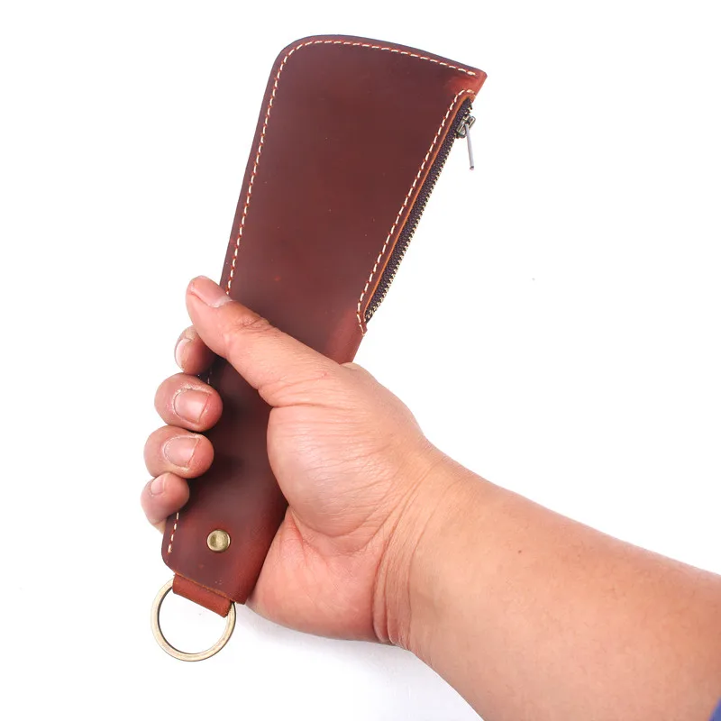 Кожаный кошелек LEACOOL из натуральной кожи для мелочи Бостонская ракетка гриен