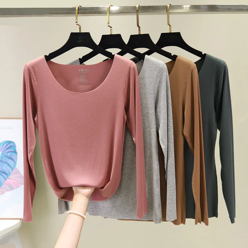 Модальные Женские футболки 2021 Летние Новые однотонные трикотажные с О-образным