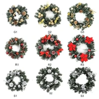 christmas wreath with battery powered led light string front door hanging garland holiday home decorations