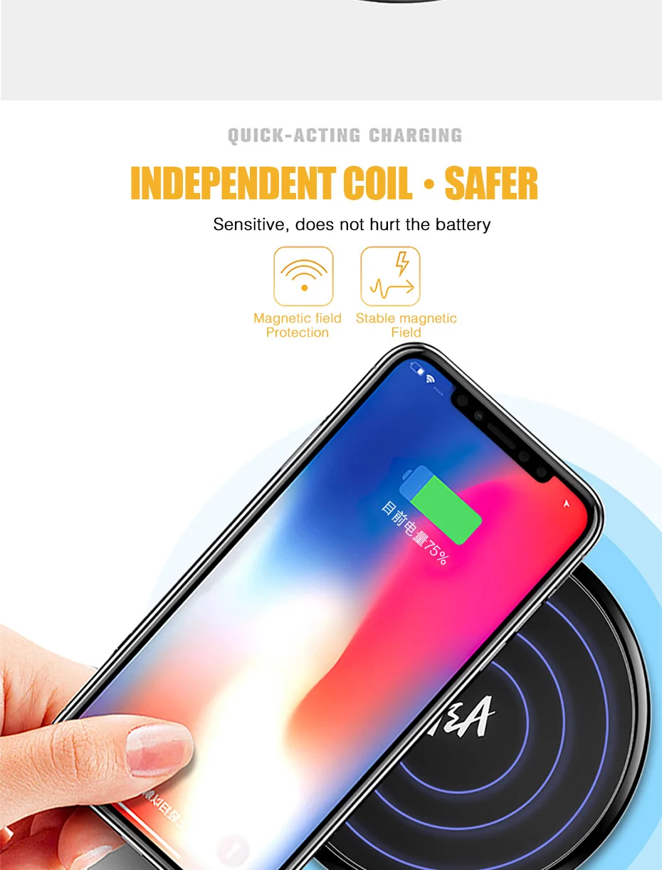 H& A 10 Вт Qi Беспроводное зарядное устройство для iPhone X Xs MAX XR 8 plus Зарядка для samsung S8 S9 Plus Note 9 8 USB зарядное устройство для телефона