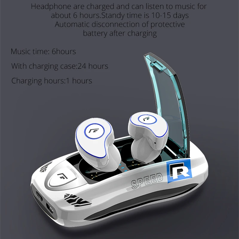 Беспроводные наушники TWS Bluetooth V5.0 IPX5 водонепроницаемые спортивные 6D стерео с