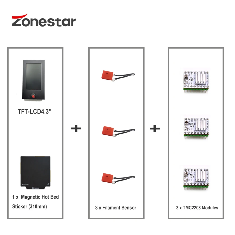 

Z9M3 обновления Запчасти TFT-LCD с WI-FI 3xTMC2208 3x датчик накаливания 1x магнитный очаг StickersZ8T
