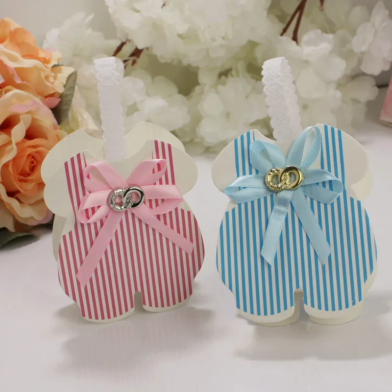 24Pcs Suspender Trousers Candy Gift Box Wedding Packaging Dragee Baptism Communion Decoration Party Paper Bags with Handle | Дом и сад