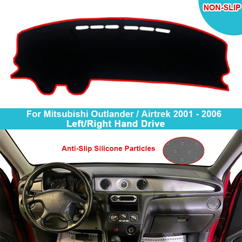Car Inner Dashboard Cover Dash Mat Carpet Sun Shade Cape For Mitsubishi Outlander Airtrek 2001 - 2006 1st Gen Flannel Suede