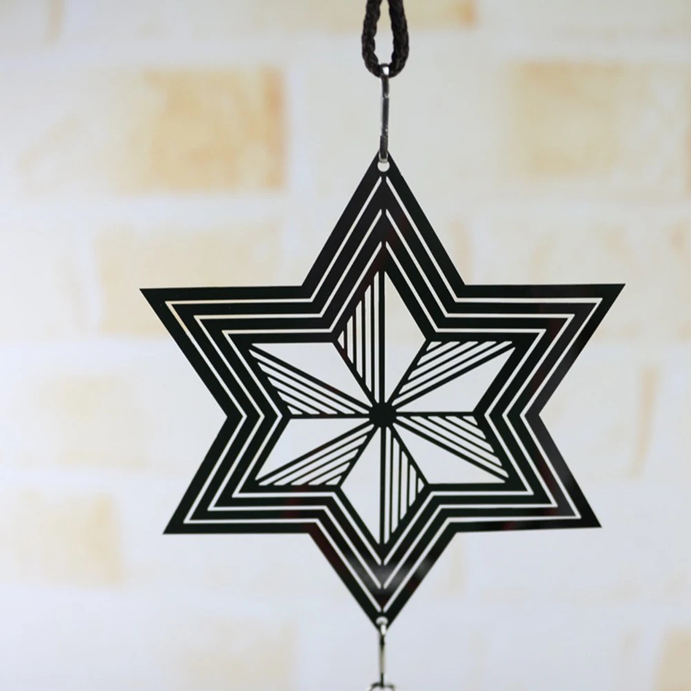 

DIY Rotating Wind Chime with Spiral Tail Ball Personality Novelty Metal Hanging Sculpture Wind Chime Bells Balcony Decoration