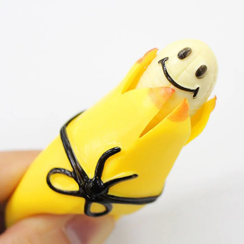 

Funny Banana Squeeze Toy Stress Relief Toy Novelty Decompression Toys Keychain Hand Toys Boys Gift