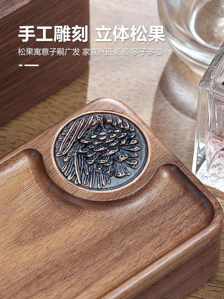 Jewelry Storage Box Earrings Earrings Necklace Ring Jewelry Box Walnut Travel Portable Solid Wood Jewelry Box