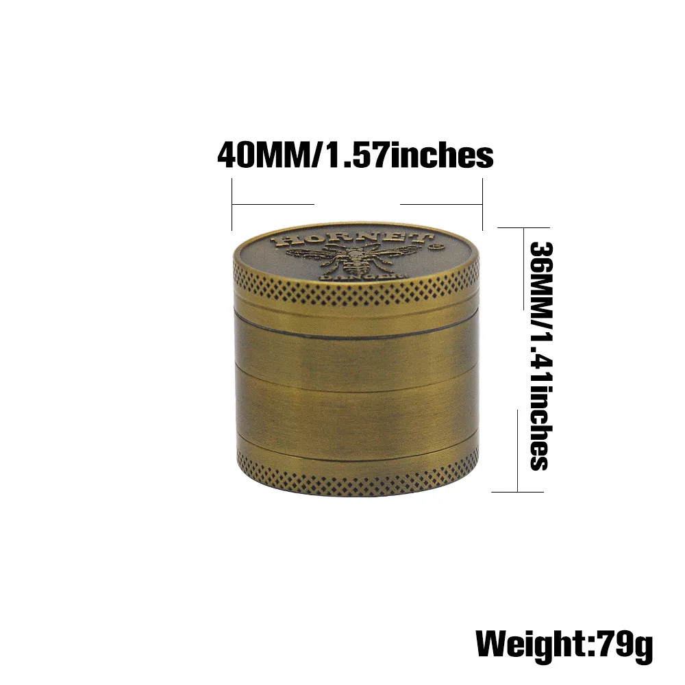 Латунный Стиль цинковый сплав травяной шлифовальный станок 40 мм 4 трубы