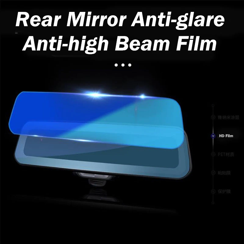 

Car Universal Interior Rearview Mirror Anti-Glare Film Anti-high Beam Rear View Anti Scratch Nano Protective Sticker Accessories