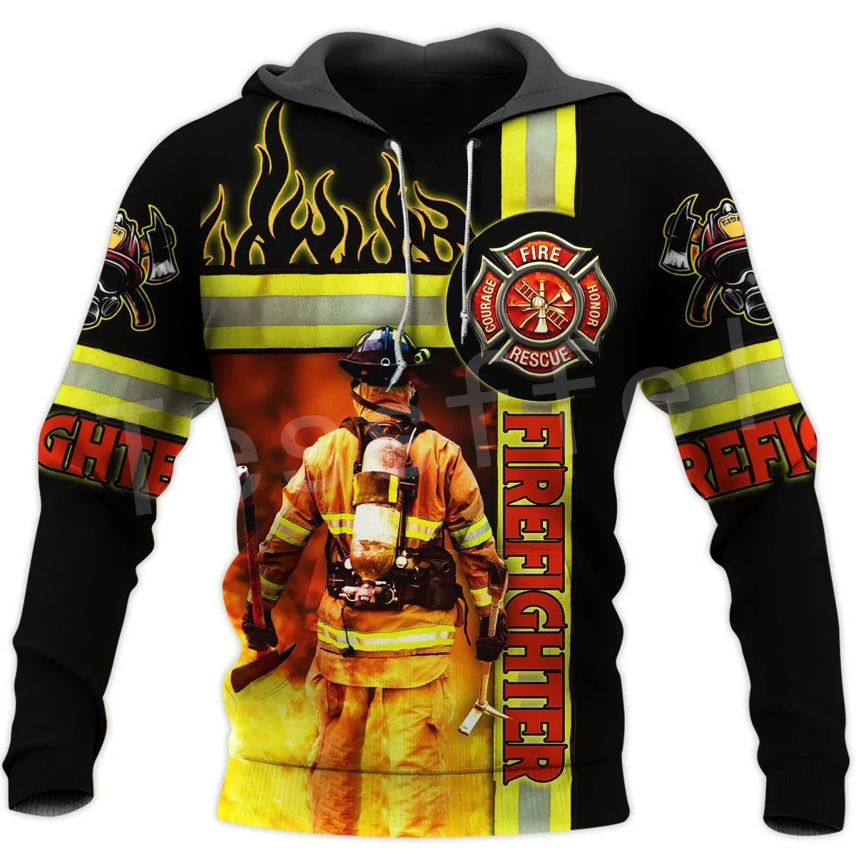 Костюм пожарного tessвам пуловер с изображением героев пожарной службы в стиле