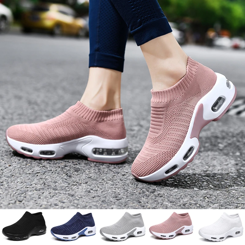 

Hot Selling Trendy Women Sock Shoes Running Sneakers Shoes for Women Breathable Casual Height Increasing Shoe Women Large-size